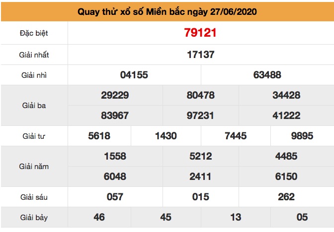 Quay thử xsmb ngày 27/6