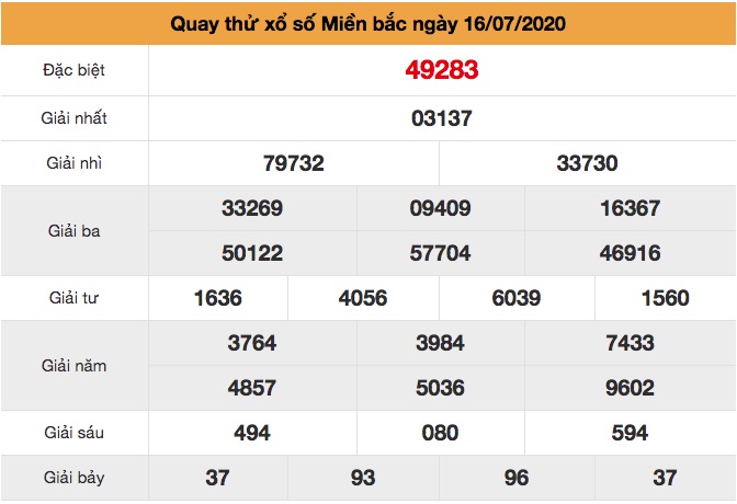 Quay thử xsmb ngày 16/7/2020