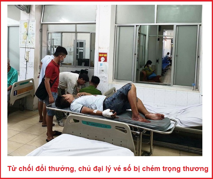 từ chối đổi thưởng, chủ đại lý vé số bị chém trọng thương